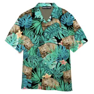 Wombat Tropical Flowers Aloha Hawaiian Shirts For Men And For Women