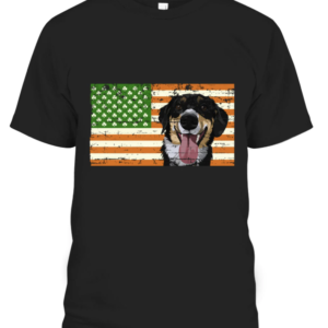 Australian Shepherd Irish American Flag St Patricks Day Dog Unisex T Shirt